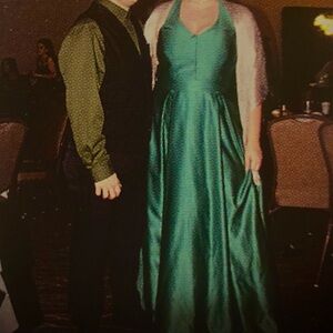 Plus size green formal dress